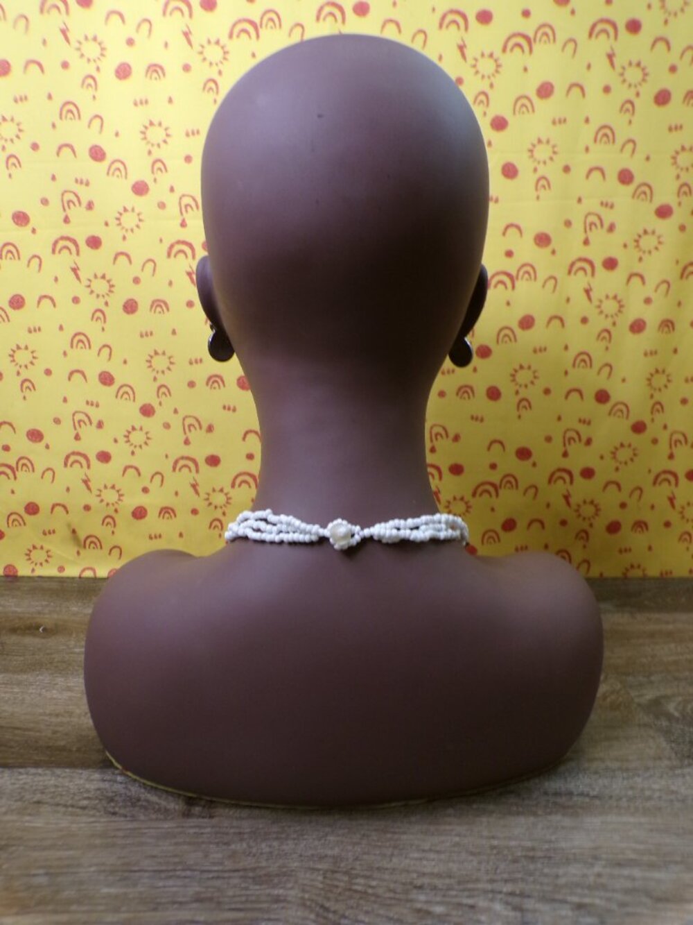 Multi Strand Beaded Necklace with Rear Button Clasp - Picture 7 of 11